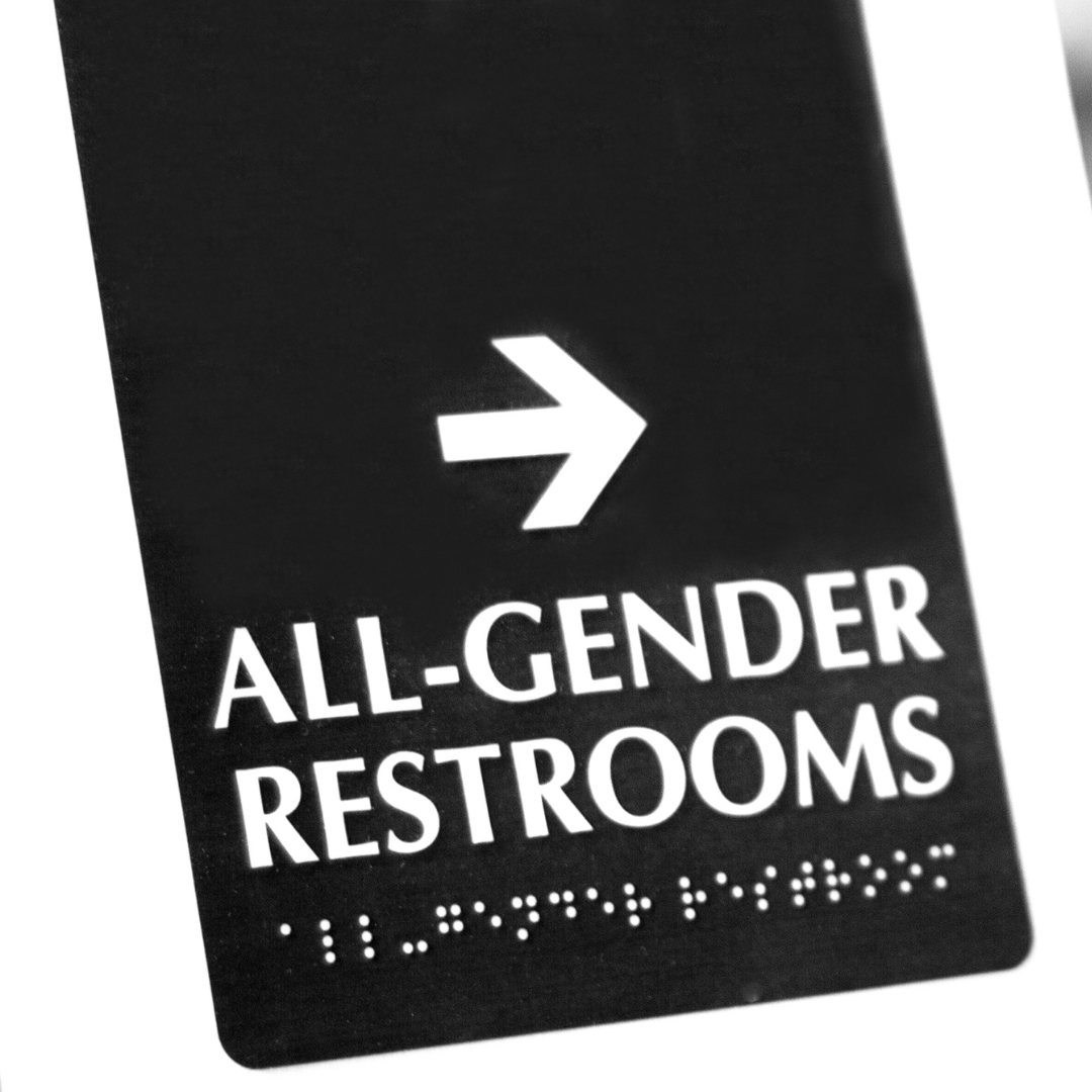 gender-neutral restroom sign