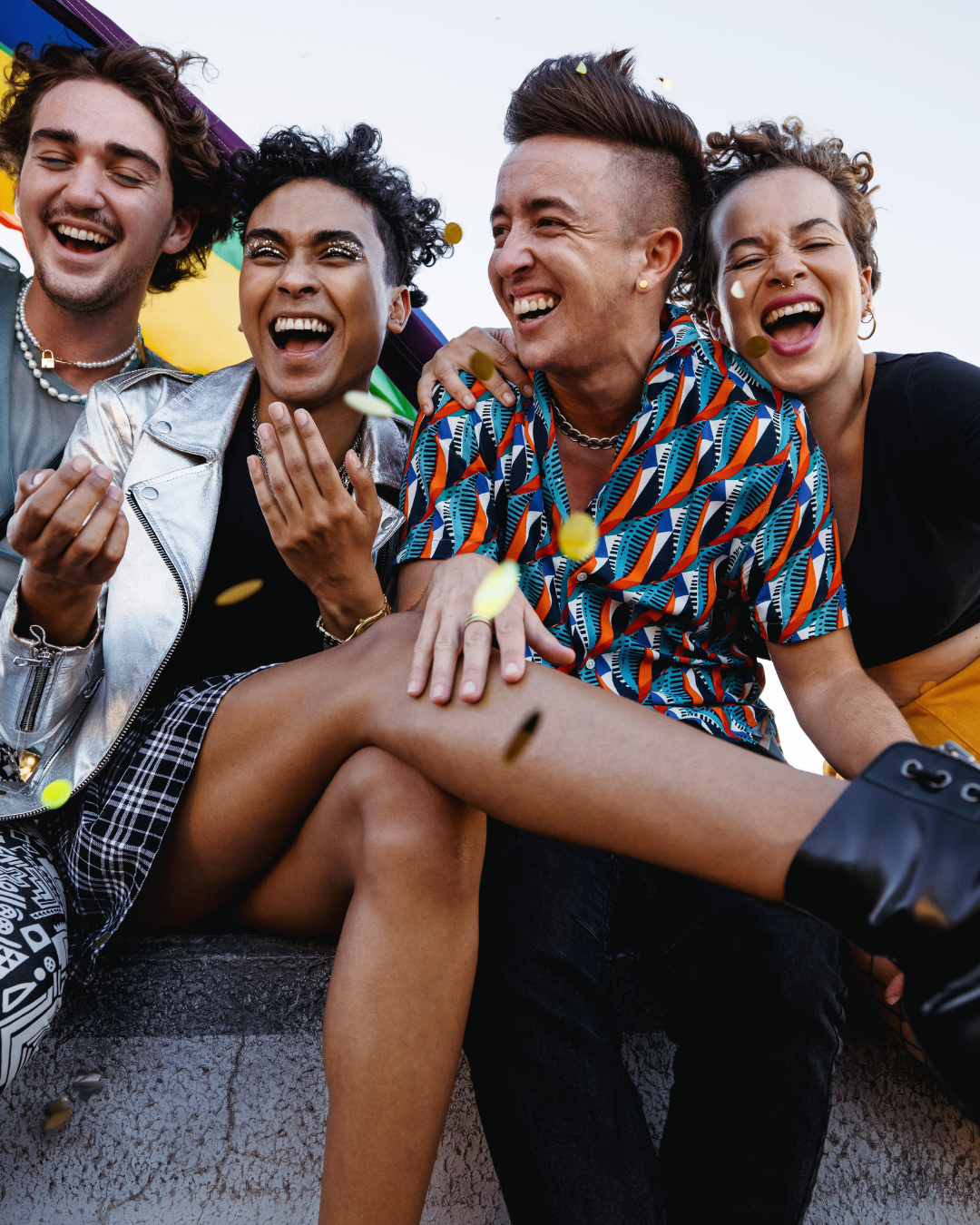 People smiling and laughing together