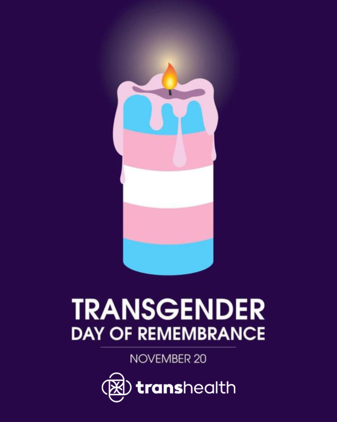 Candle in the colors of the trans flag