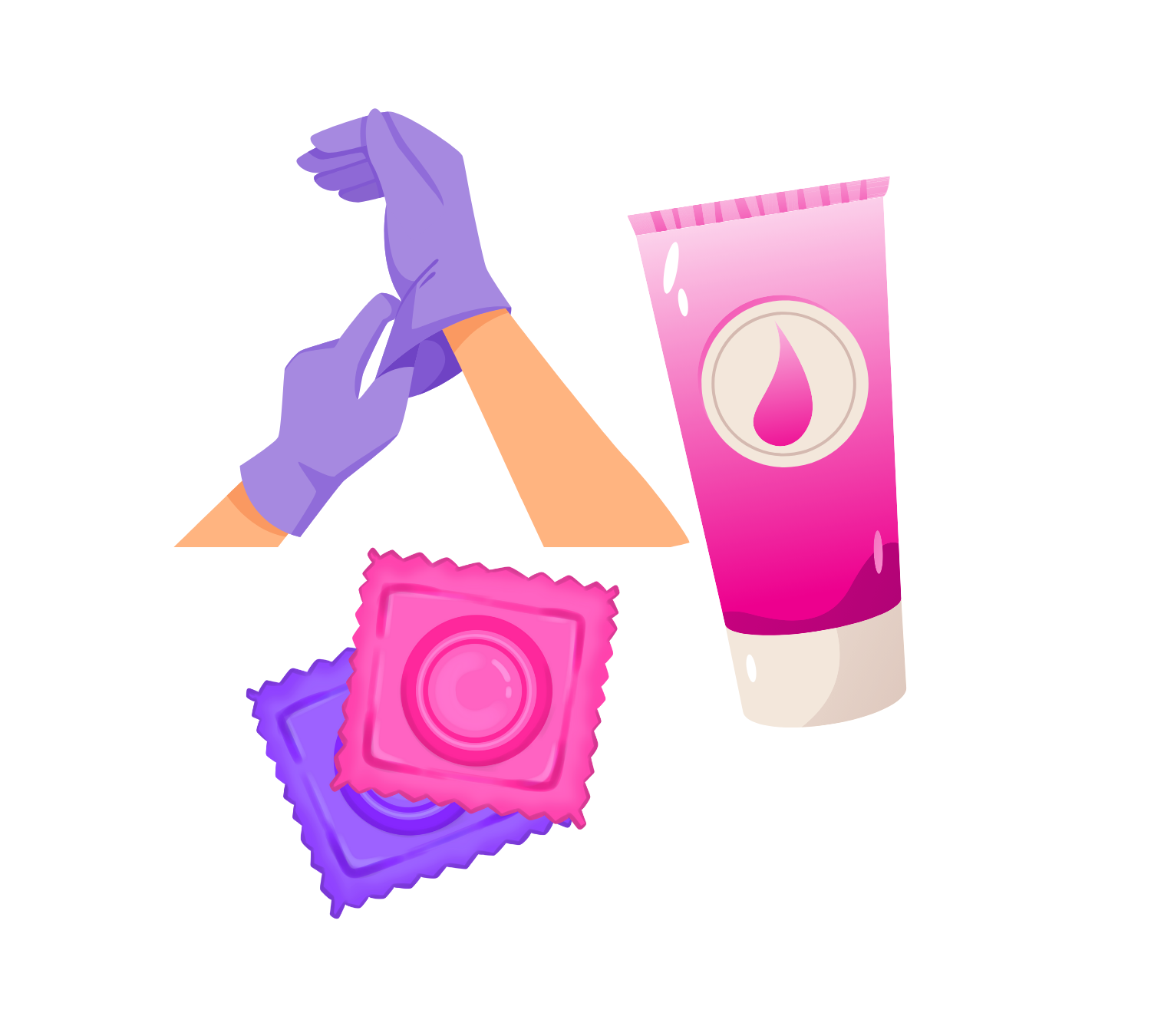 Colorful safer sex supplies