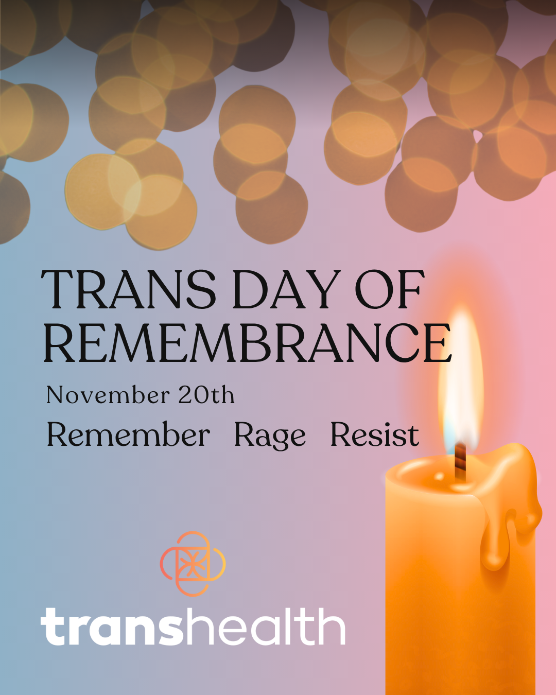 A pink and light blue gradient background with golden baubles at the top, and a burning candle in the bottom right. The title reads: 